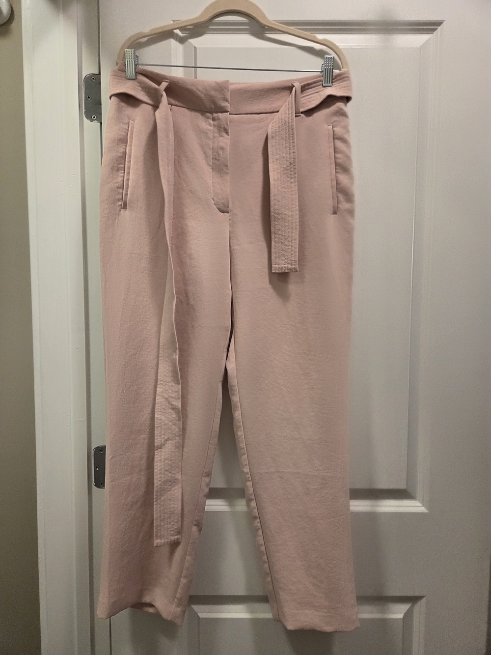 Wilfred Aritzia Pink Belted High Waist Pants Size 12